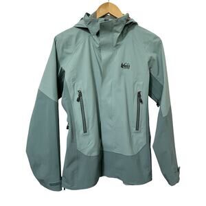 REI Womens Peak 2.5L Jacket Size XS Teal Hiking Outdoors Hooded Gorpcore Camping